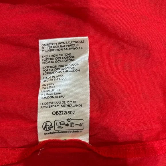 Free People Embroidered Halter Trevi Eyelet Mini Dress Red Women M NWT Boho - Picture 7 of 9